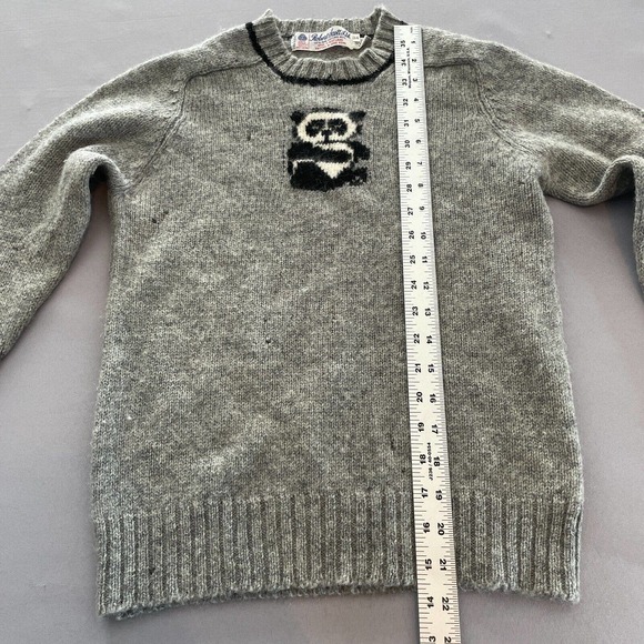 Robert Scott Ltd Sweater Size 34 Pure Shetland Wool Grey Bear Vintage Rare - Picture 10 of 11